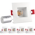 Luxrite 2 Inch Square LED Recessed Downlights 8W 600LM 4100K Cool White Dimmable 4-Pack LR23278-4PK